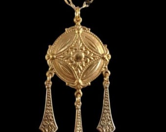 Crotalia Style Necklace Choker Byzantine Greek Roman Inspired Jewelry Gold Statement Medallion Ancient Historical Jewelry Etruscan