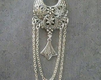 Art Deco Bohemian Style Necklace Silver Chains Pendant Jewelry