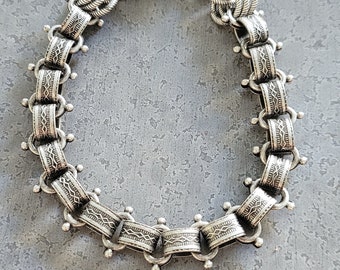 Rocker Style Bracelet Oxidized Silver Jewelry Layering Bracelet Bohemian Boho Link Bracelet Street Wear Festival Fashion