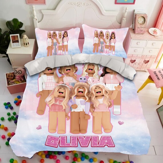 Roblox Girl Bedding Set Roblox Birthday Gift Roblox Gift Etsy