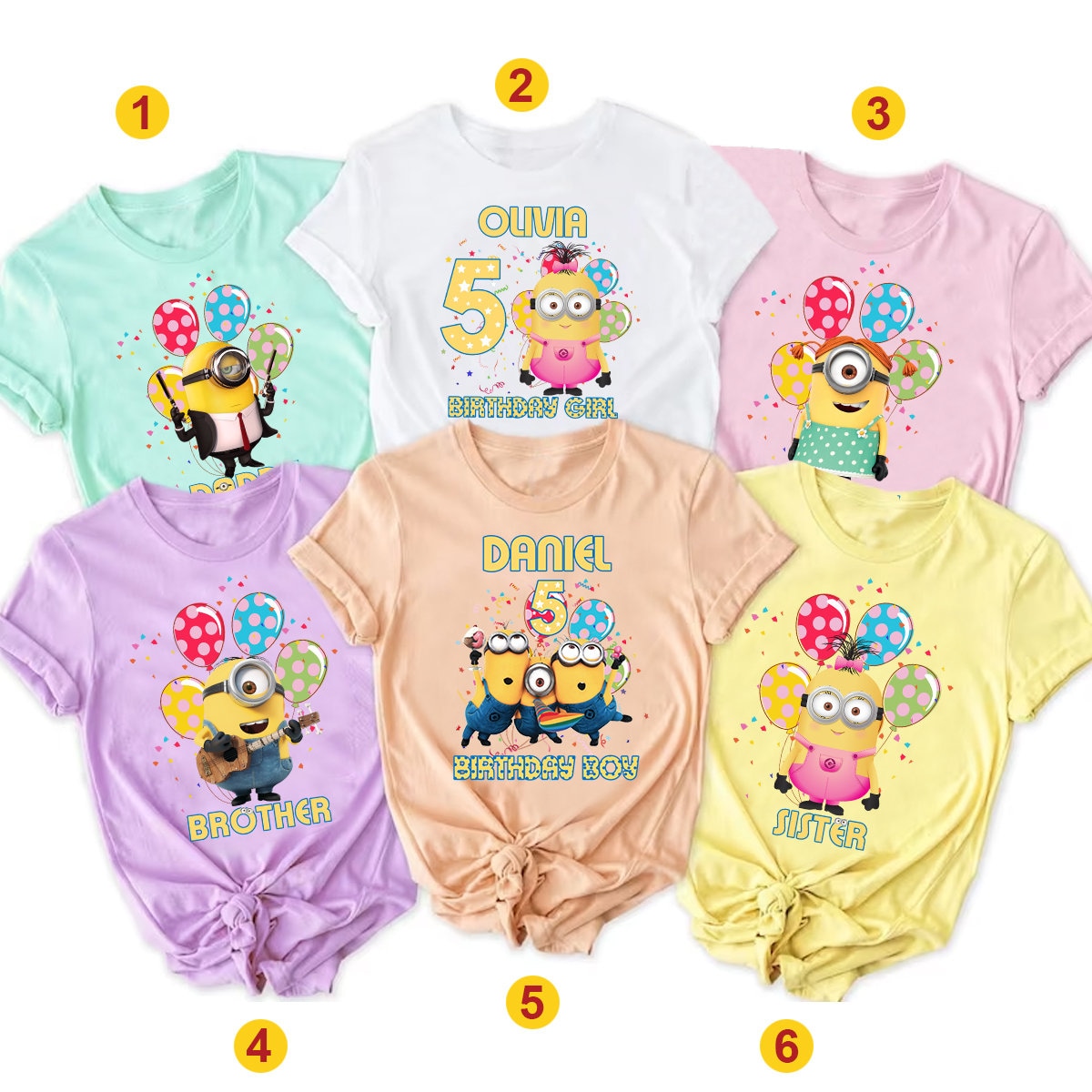 Discover Personalisierte Minions Geburtstag, Chase Minions Kinder Party T-Shirt