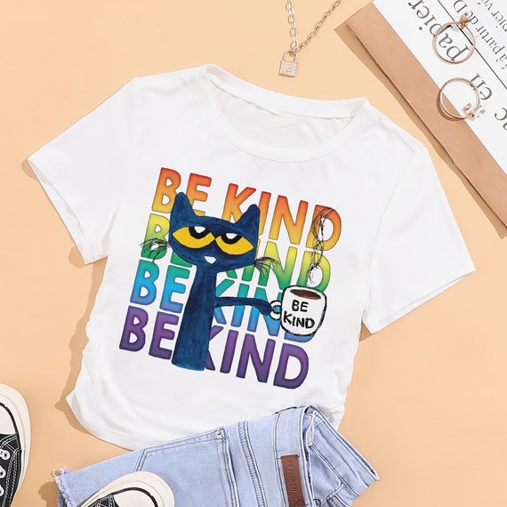 Pete the Cat Be Kind Shirt Pete the Cat Coffee Shirt Teacher Etsy
