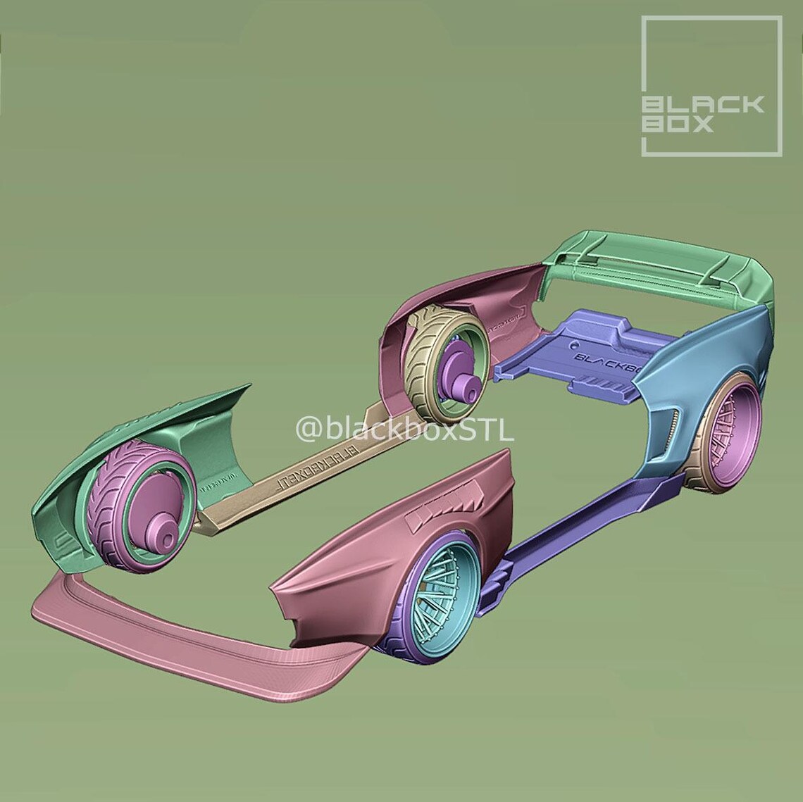 Ford Mustang 71 Widebody Kit 3d Printed Not Painted Etsy