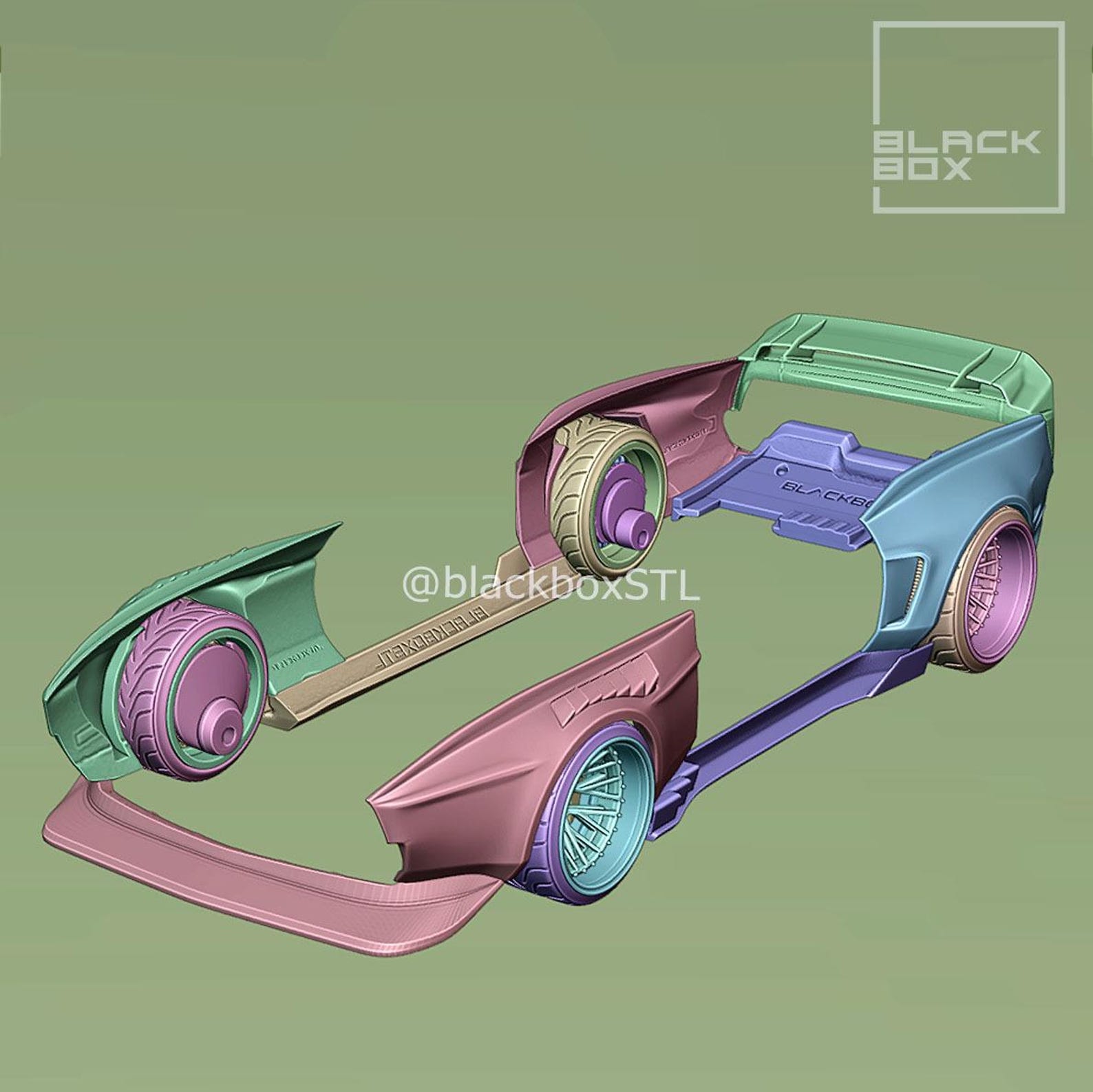 Ford Mustang 71 Widebody Kit 3d Printed Not Painted Etsy