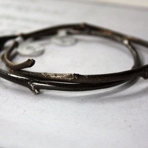 Rustic Twig Bracelet Golden Brass Bangle Nature Inspired Jewelry image 4