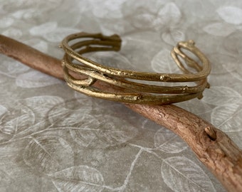 Small Woodlands Twig Cuff Bracelet Rustic Nature inspired Unisex Jewelry Gift