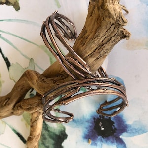 Copper Woodland Cuff Bracelet Nature Inspired Rustic Twig Bracelet Unisex Copper Cuff Bracelet image 5