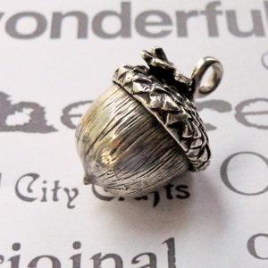 Handmade Sterling Silver Acorn Pendant  Large Silver Acorn Necklace  Handmade in USA Heirloom Acorn Unisex Pendant