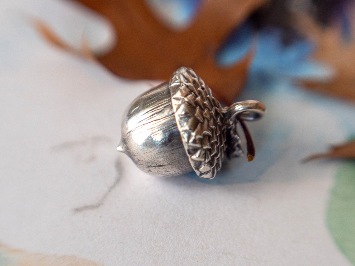 Carved Stone Acorn Pendant