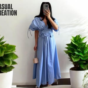 Loose Pleated Dress Etsy