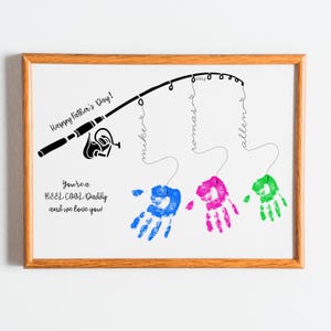 Father&#39;s Day Handprint Craft | Gift For Dad | Father&#39;s Day Craft Printable | Best Dad Gift | Fishing Craft | Father&#39;s Day Printable