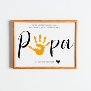PAPA Wir Haben Dich Lieb Handabdruck Fußabdruck Kunst Handwerk, Vatertagsgeschenk für Papa, DIY Baby Kinder Karte, Kleinkind Vorschule Handwerk, Deutsch