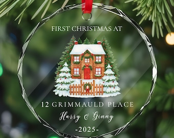 Personalisierte New Home Ornament, benutzerdefinierte erstes Weihnachten im neuen Zuhause Geschenk, neue Zuhause Gastgeschenke