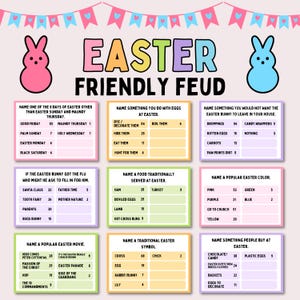 Juego de disputa familiar de Pascua / Disputa amistosa de Pascua / Noche de juegos de trivia de Pascua / Juego de fiesta de Pascua / Juego familiar de Pascua imprimible / Juegos de Pascua
