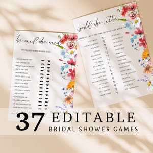 Giochi per la festa nuziale / Giochi per la festa nuziale / Giochi per la festa nuziale Fiori di campo / Giochi per la festa nuziale Floreali / Pacchetto giochi per la festa nuziale