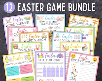 Easter Games | Easter Family Games | Printable Easter Party Games | Easter Classroom Games for Kids | Easter Games Bundle