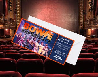 Theatre Show Gift Card Personalised Theatre Ticket Gift David Bowie Experience