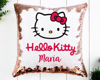 personalised Hello Kitty  Cushion MAGIC SEQUIN