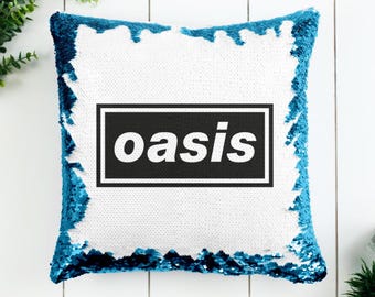 personalised Oasis Fan  Cushion MAGIC SEQUIN