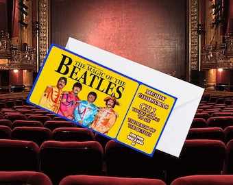 Theatre Show Gift Card Personalised Theatre Ticket Gift The Magic Of Th Beatles Musical