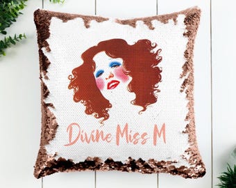 personalised Bette Midler  Cushion MAGIC SEQUIN