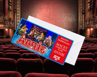 Theatre Show Gift Card Personalised Theatre Ticket Gift ANNIE