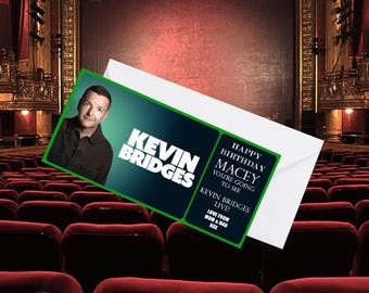 Gift Card Personalised Kevin Bridges Ticket Gift Novelty