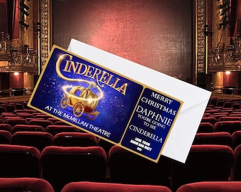 Theatre Show Gift Card Personalised Theatre Ticket Gift Cinderella2