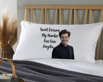 Harry Styles Number  1  Fan Pesonalised Pillowcase