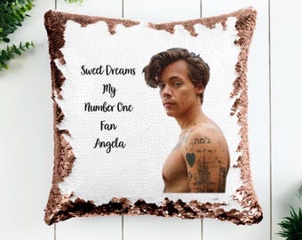 personalised Harry Styles   Cushion MAGIC SEQUIN