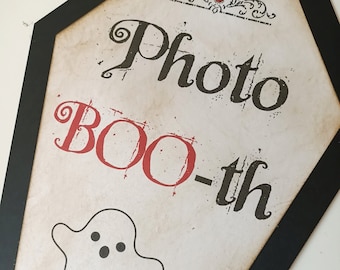 Photo Booth Sign, Boo Signs, Photo Props Sign, Coffin Signs, Halloween Photo Sign, Halloween Weddings, Ghost Signs, Bats Signs