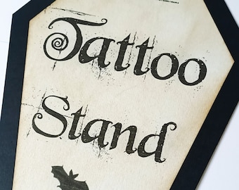 Gothic Wedding Signs, Tattoo Sign, Halloween Sign, Halloween Weddings, Gothic Decor, Tattoo Stand Sign