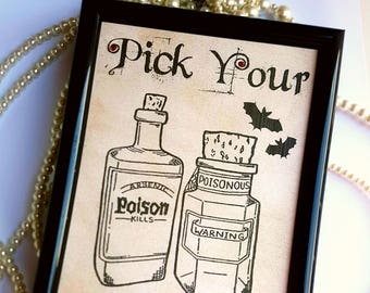 Alcohol Signs, Halloween Signs, Halloween Bar Sign, Halloween Weddings, Gothic Decor, Poison Signs, Halloween Party