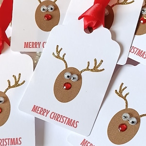 Rudolph Geschenkanhänger, Weihnachtsgeschenkanhänger für Kinder, Weihnachtsgeschenkanhänger für Kinder, Weihnachtsgeschenkanhänger, Weihnachtsdekor