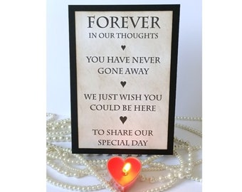 Memorial Sign, In Loving Memory, Gothic Wedding Signs, Halloween Wedding, Forever in our Hearts Sign, Candle Wedding Signs