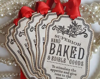 Baked Goods Tags, Candy Buffet Tags, Red Candy Station Tags, Sweet labels, Home Baked Goods, Food Labels, Cookie Labels, Christmas Tags