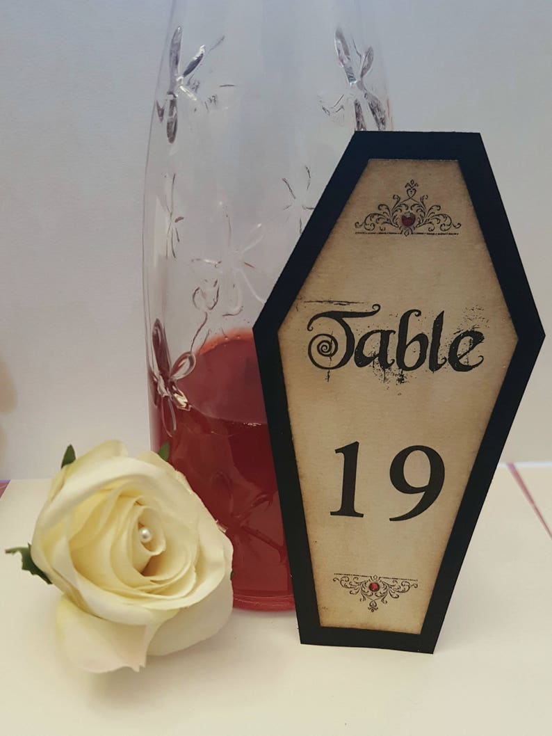Coffin Table Numbers Gothic Wedding Decor Halloween Etsy