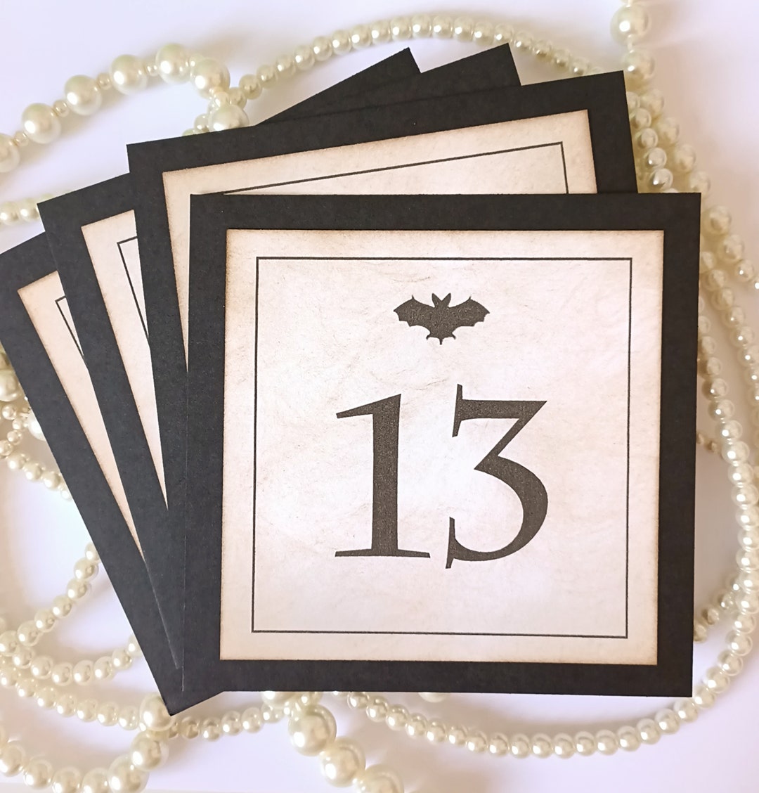 Halloween Table Numbers, Gothic Table Nunbers, Bat Table Numbers, Black ...