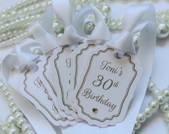 Birthday Gift Tags, Personalised Favour Tags, Custom Favour Tags, White Favour Tags