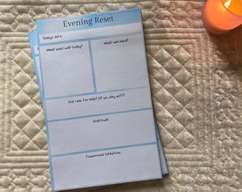 Evening Reset Notepad | Daily Reflection, Gratitude, Intention (Tear-Off Pad)