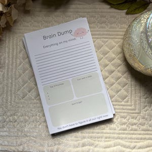 Brain Dump Notepad | Mental belastningsorganisatör, ADHD-vänlig planeringsblock