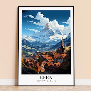 Bern Print - Bern Schweiz Reise Wandbehang - Dekoration - Geschenk für Kunstliebhaber - Bern Wall Poster Art