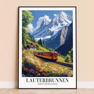 Lauterbrunnen Print - Lauterbrunnen Switzerland Travel Wall Hanging - Home Decoration - Gift for Art Lovers - Lauterbrunnen Wall Poster Art