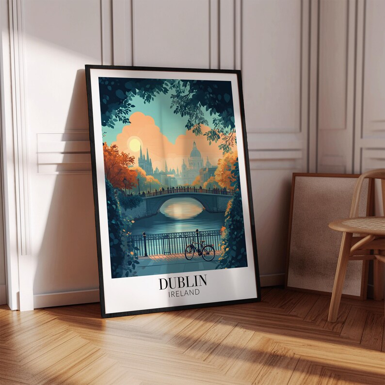 Dublin Skyline Print Dublin Wall Art & Home Decor Ireland City Art for