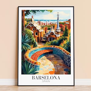 Barcelona Print – Spain Travel Wall Art,  Barselona City Poster, Framed or Unframed Home Decor, Wedding and Housewarming Gift, Personalised
