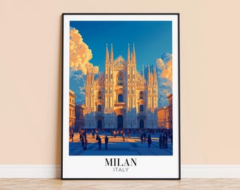 Milan Cathedral Print – Italy Travel Poster, Duomo di Milano Wall Art