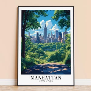 Manhattan Print - Manhattan New York Travel Wall Hanging - Home Decoration - Gift for Art Lovers - Manhattan Wall Poster Art