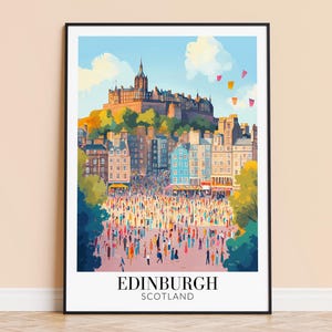 Edinburgh Print – Scotland Travel Wall Art, Castle Poster, Framed or Unframed Home Decor, Wedding and Housewarming Gift, Personalised