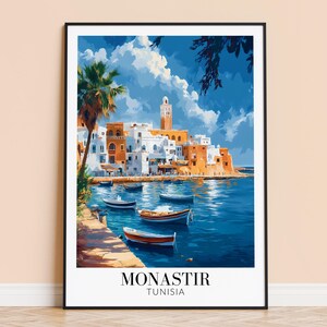 Monastir Tunisia Travel Poster – North Africa Wall Art