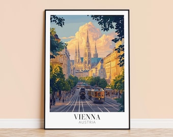 Vienna Austria Travel Poster – European Cityscape Art Print